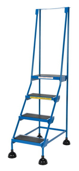 Vestil LAD 4 B spring loaded roll ladder 4 step bl...