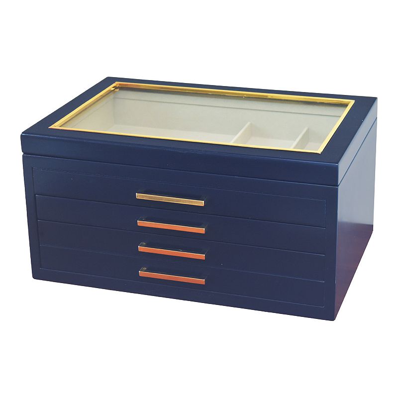 Large Contemporary Navy Jewelry Box