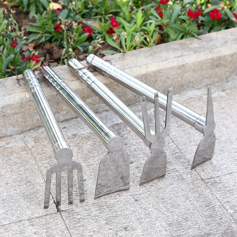 Multifunctional Household Thickened  Stainless Steel  Garden Rake 4PCS Garden Hoe Tool Set