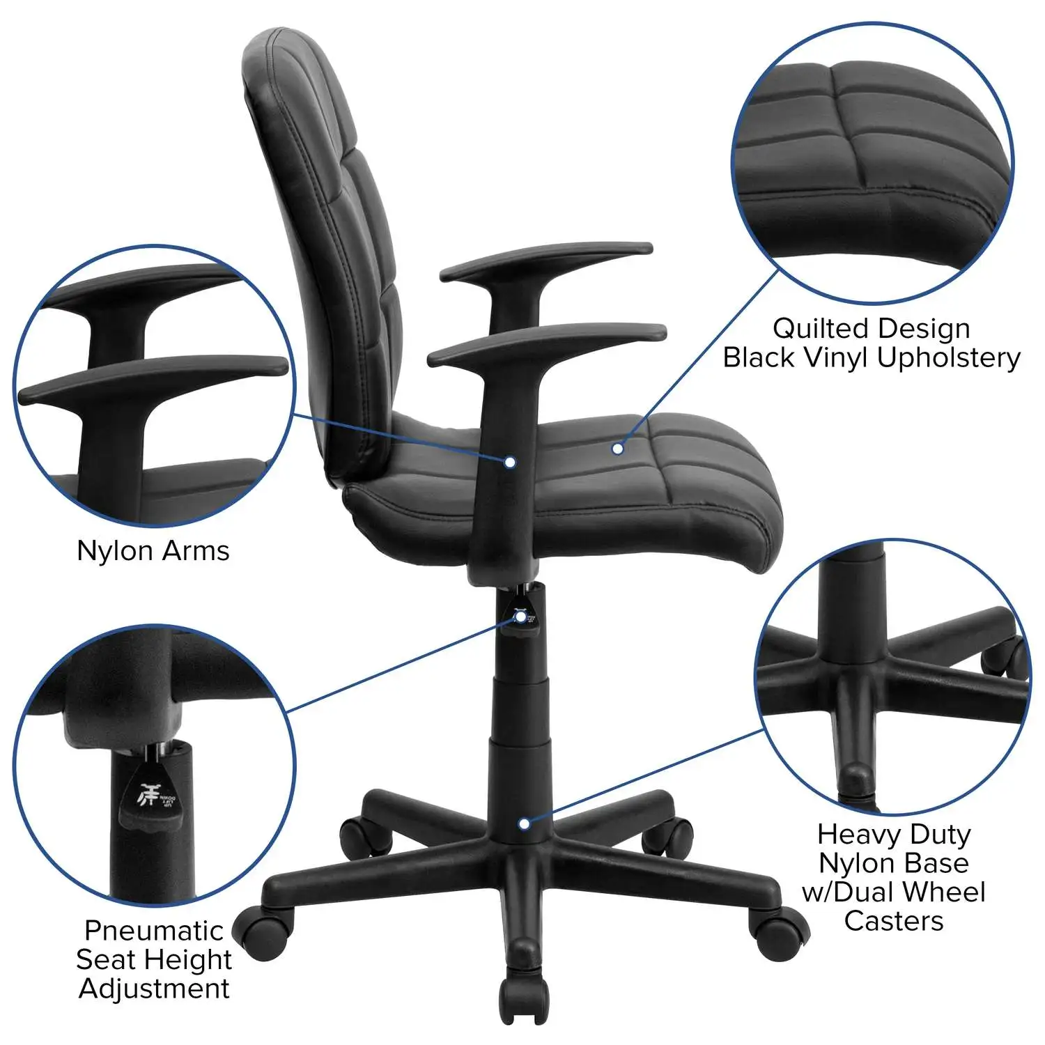 Black Vinyl Office Chair