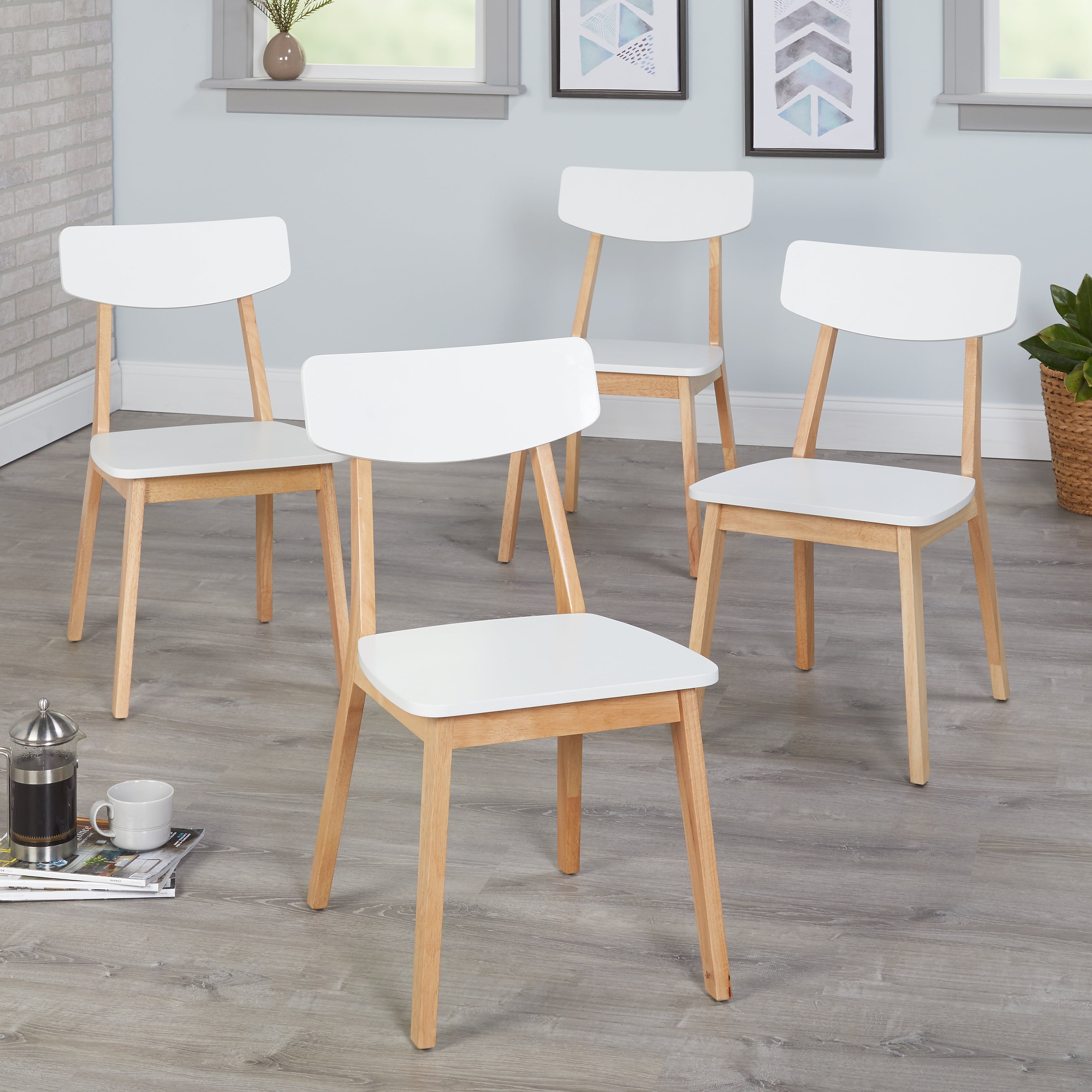 TMS Dining Chair, Set of 4, White