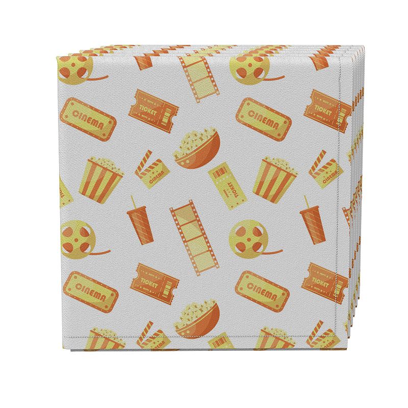 Napkin Set of 4， 100% Cotton， 20x20， Time at the Cinema