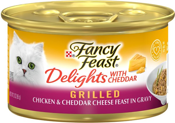 Fancy Feast Delights with Cheddar Grilled Chicken and Cheddar Cheese Feast in Gravy Canned Cat Food