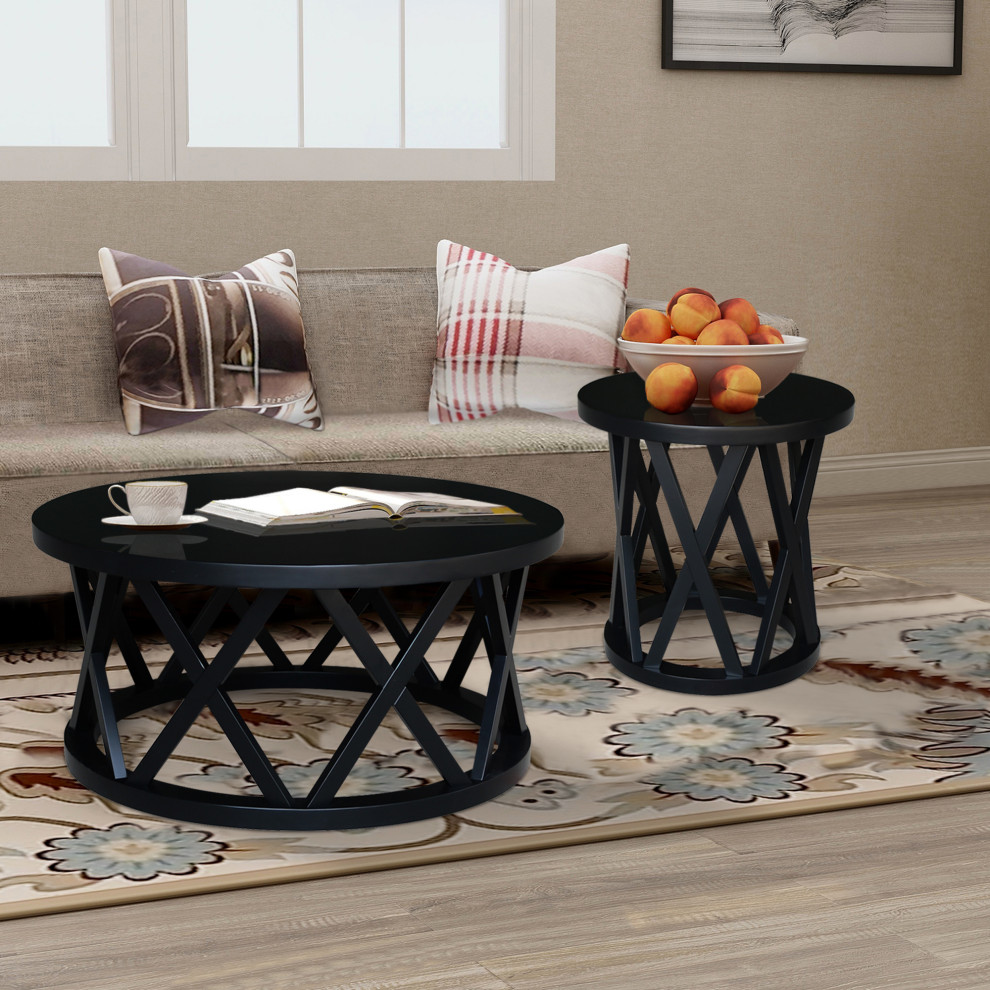 Round Ceylon Coffee Table   Transitional   Coffee Tables   by International Concepts  Houzz