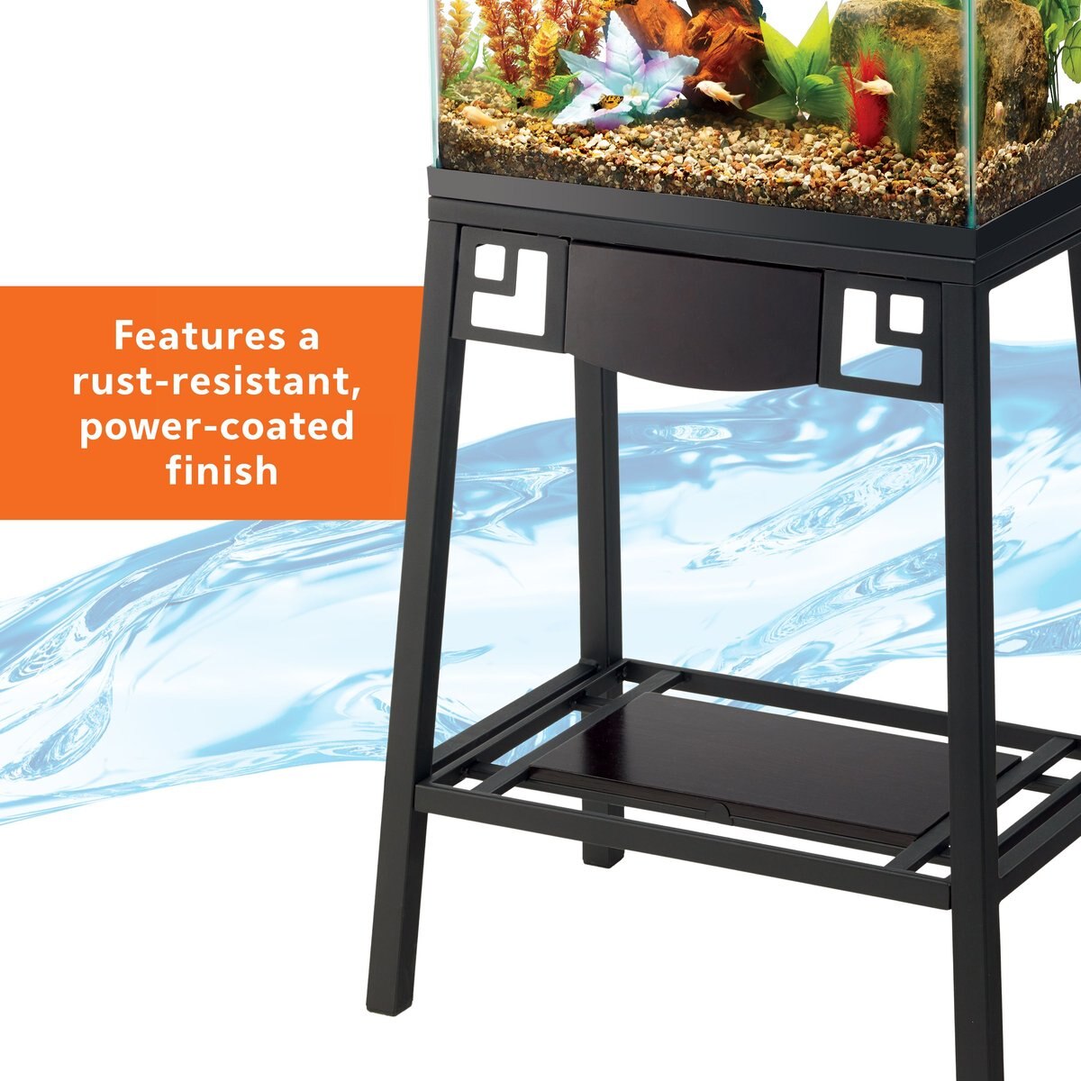 Aqueon Forge Metal Aquarium Stand， Black and Brown