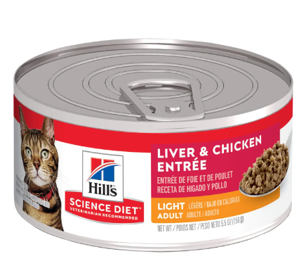 Hill's Science Diet Adult Light Canned Cat Food - Liver and Chicken Entrée 5oz