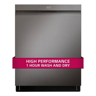 LG 24 in. PrintProof Black Stainless Steel Top Control Smart Dishwasher with 1-Hour Wash and Dry Dynamic Dry and TrueSteam LDPH7972D