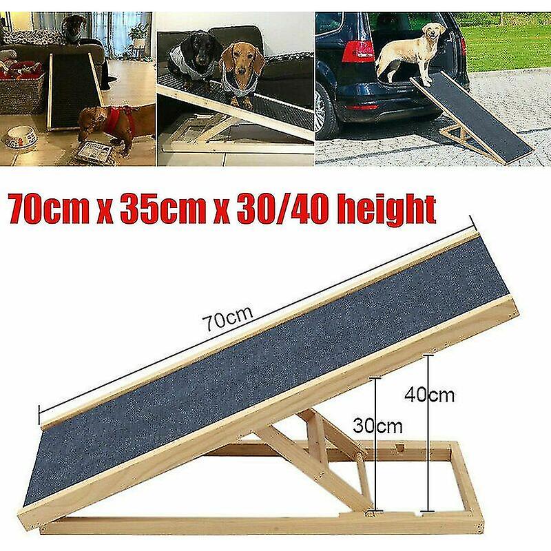 70cm Dog Ramp Cat Ramp Dog Stairs Folding Wooden Pet Dog Ladder Pet Ramp， Non-slip-2023andshiyi