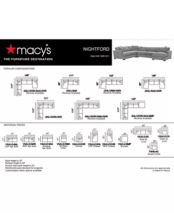 Furniture Nightford 89 Fabric Extra-Large Sofa