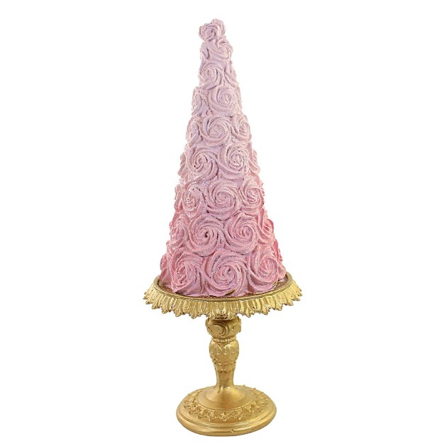 Home Decor 12 00 Inch Pink Rosette Tree 1 Figurine 12 00 Inches Tabletop Wedding Bridal Holiday 2929520 Polyresin Pink