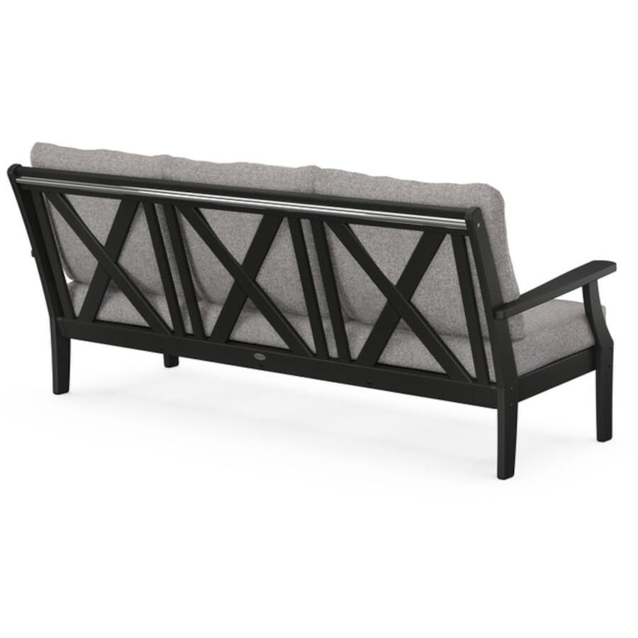 POLYWOOD Braxton Deep Seating Sofa in Black / Grey Mist