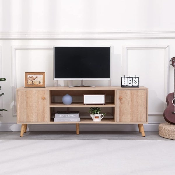 Wood TV Stand Cabinet for TVs up to 50