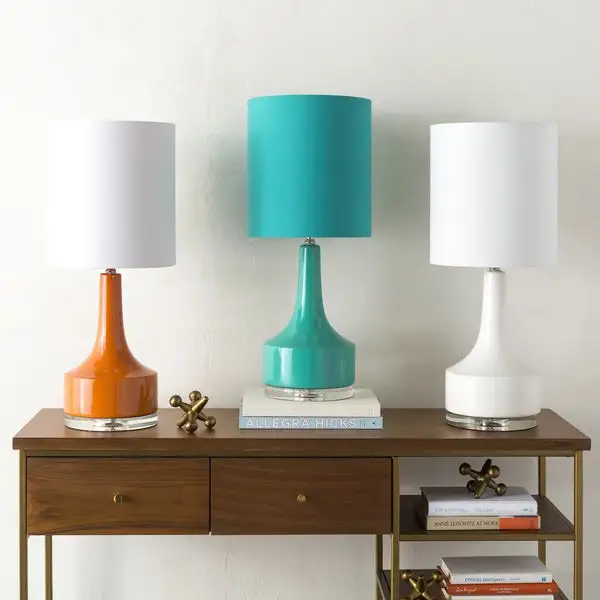 Modern Emily Table Lamp with Glazed Ceramic Base