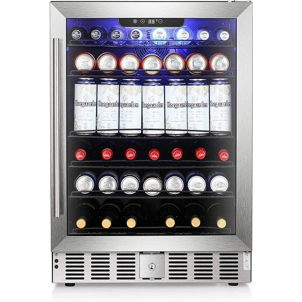 2.9 Cu.Ft Beverage Refrigerator Cooler - Wine Cooler Beverage Center Low Noise - 25.83*14.96*33.82 in