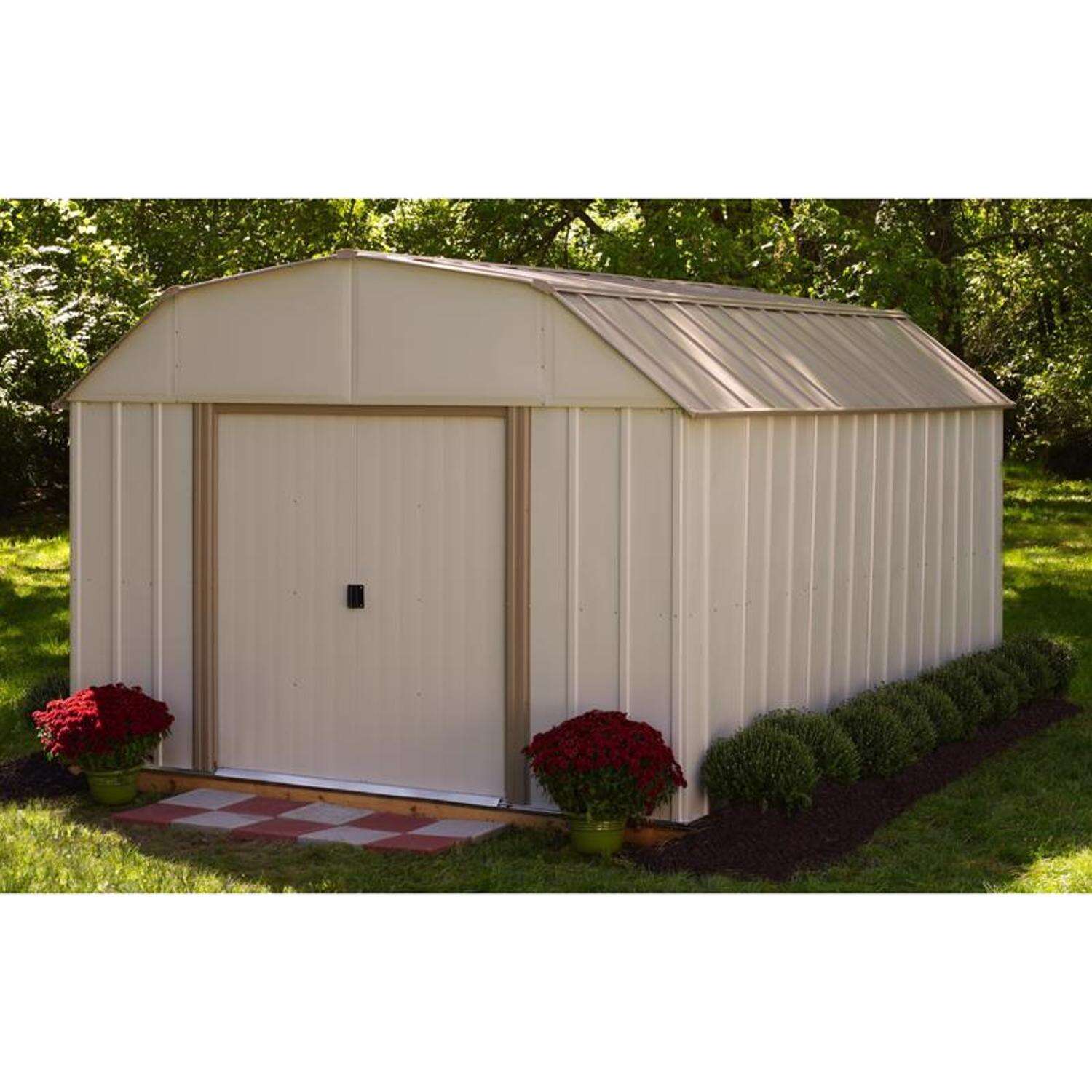 Arrow Lexington 10 ft. x 14 ft. Metal Vertical Barn Storage Shed without Floor Kit