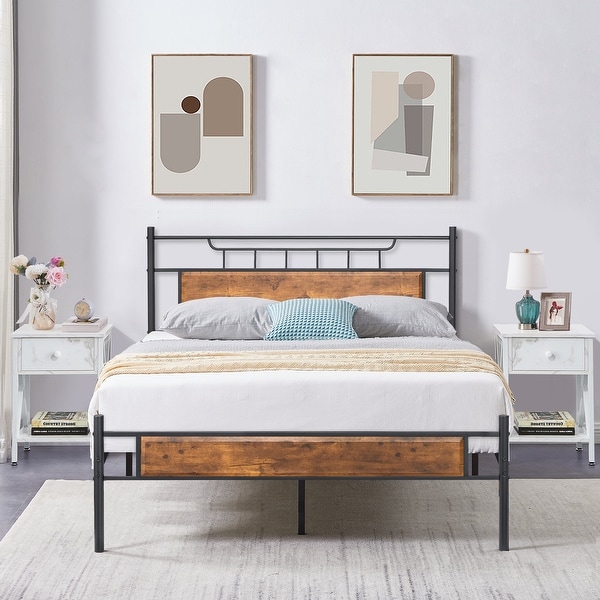 Taomika Mid Century 3-Pieces Bed and Nightstands Sets - - 34810956