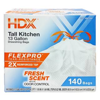 HDX FlexPro 13 Gallon Fresh Scent Kitchen Trash Bag (140-Count) HD13XHF140W