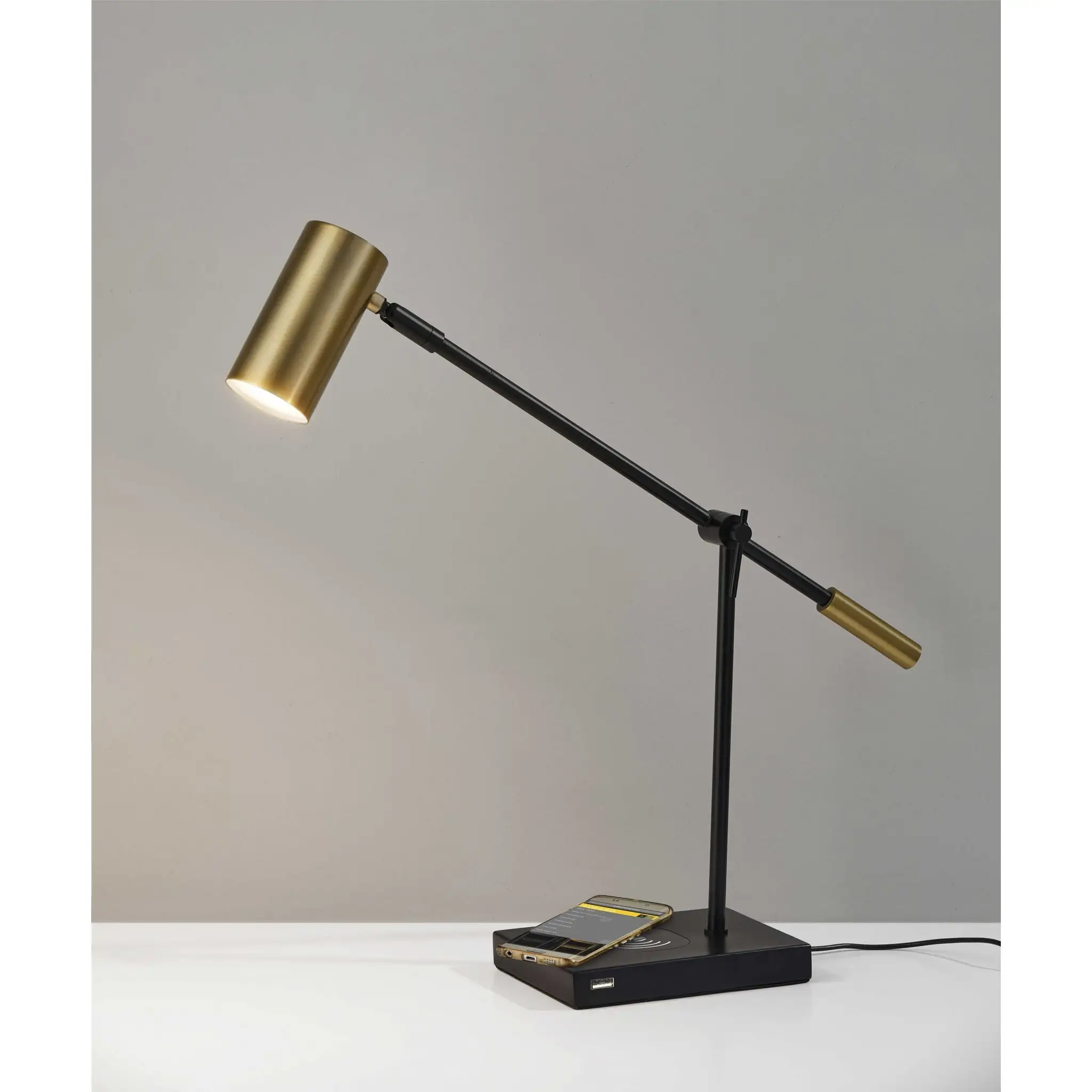 Tech Savvy Black Metal LED Charging Desk Lamp - 5 x 22.5 x 22.25