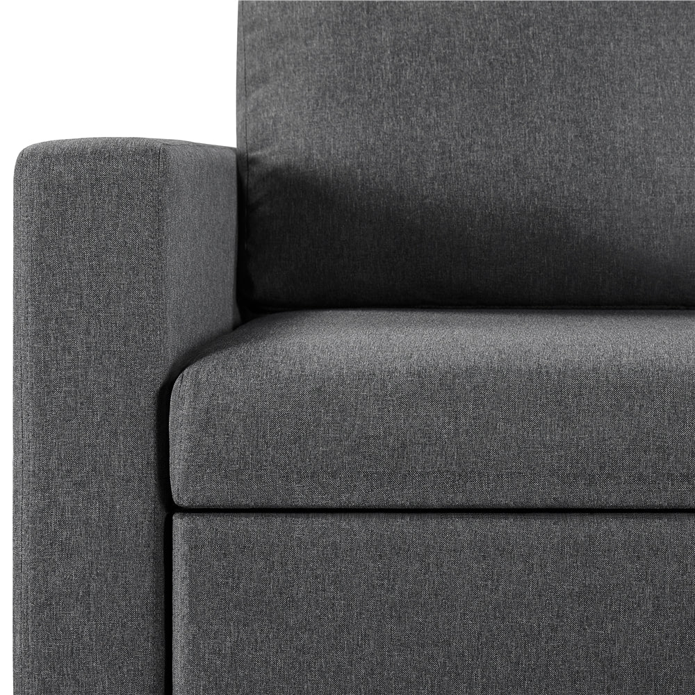 Yaheetech L-Shaped Reversible Sofa with Pull Out Bed & Storage For Limited Spaces, Dark Gray