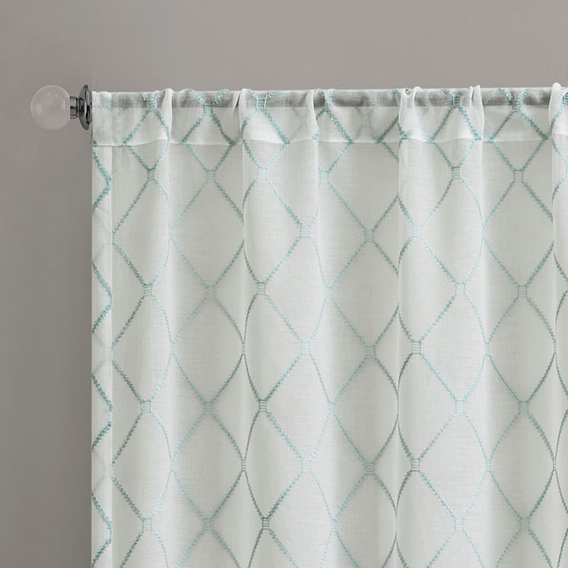 Madison Park 1-Panel Iris Diamond Sheer Window Curtain