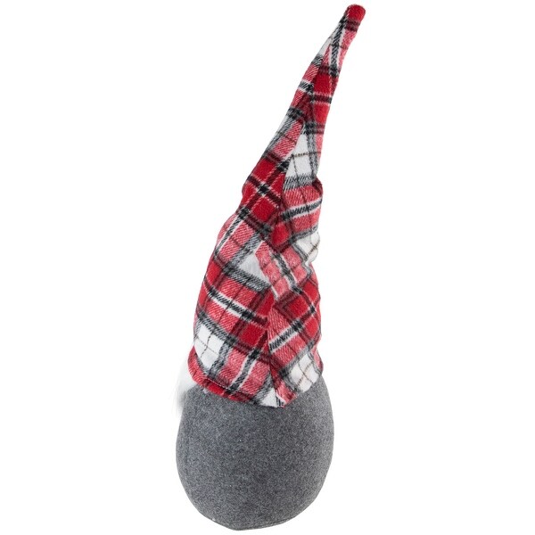 Gnome with Pointy Plaid Hat Christmas Figure