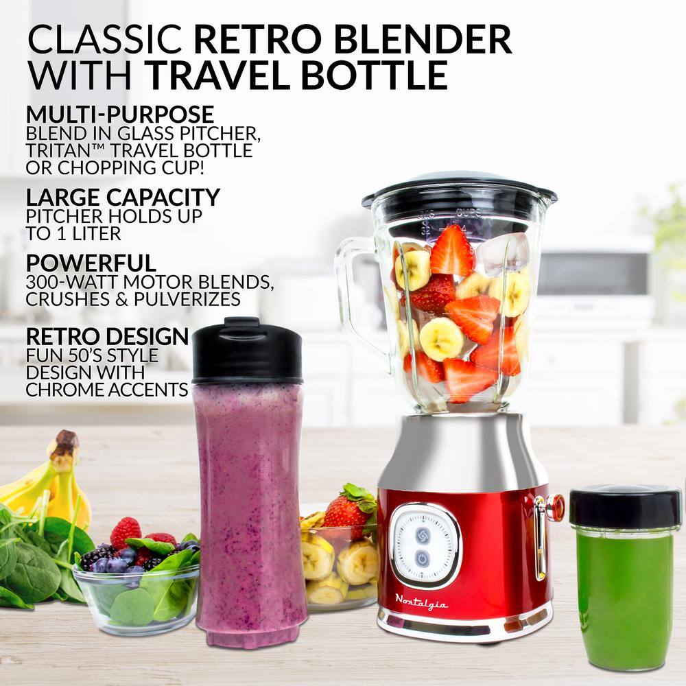 Nostalgia 33 oz. Single Speed Retro Blender Red CLRB3PCRR