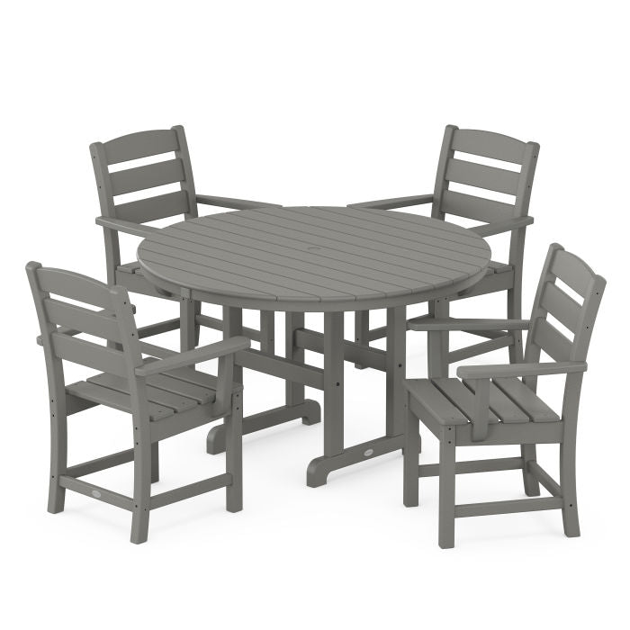 Polywood Lakeside 5-Piece Round Farmhouse Dining Set PWS648-1