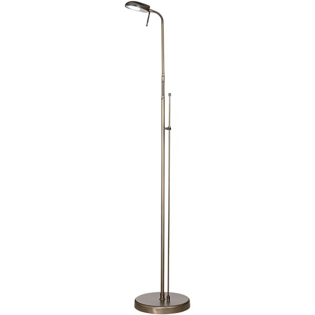 Tall Dark Brass Metal Led Adjustable Gooseneck Head For Living Room Reading Bedroom Office