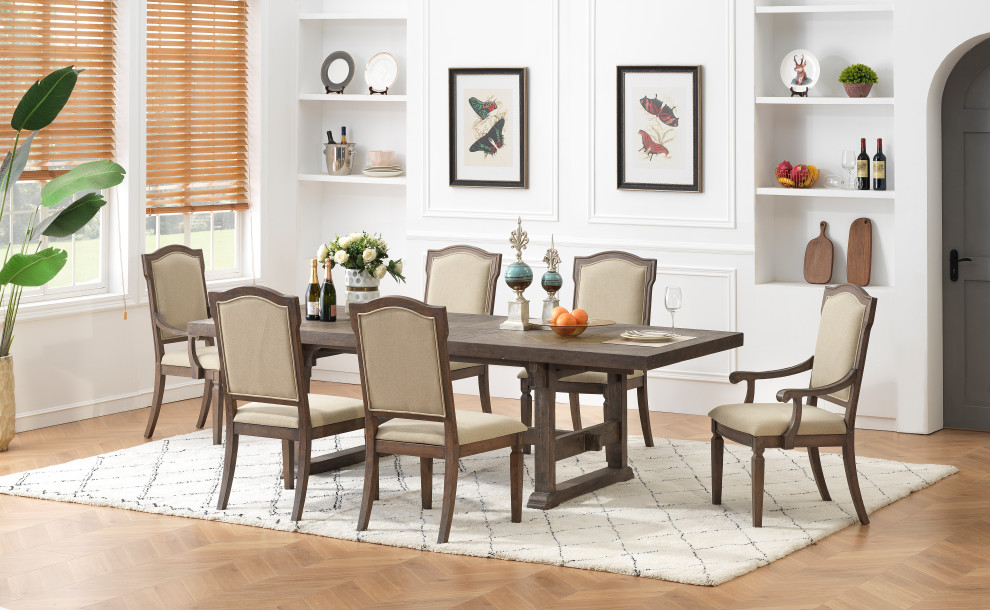 Sussex Russet Brown Upholstered Dining Side Chairs  Set of 2   Transitional   Dining Chairs   by Coast to Coast Imports  LLC  Houzz