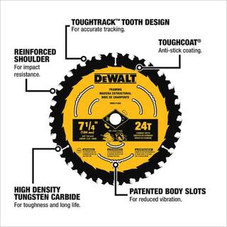 DW 7-14 in. 24-Tooth Circular Saw Blades (2-Pack) DWA1714242