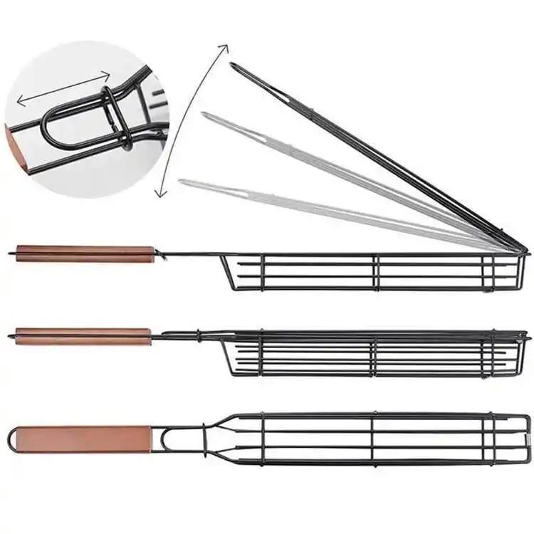 Stainless Steel Barbecue Cage Encrypted Meat And Vegetable Barbecue Net Outdoor Household Barbecue Tools