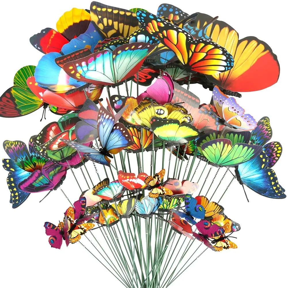 Garden Ornaments   Patio Decor Butterfly Party Waterproof Butterflies Stakes Butterflies on Picks Floral Supplies