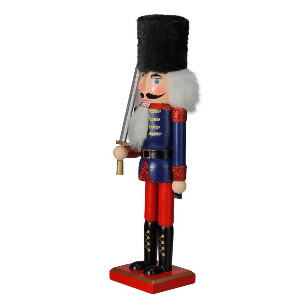 Red And Blue Christmas Nutcracker Soldier With Sword