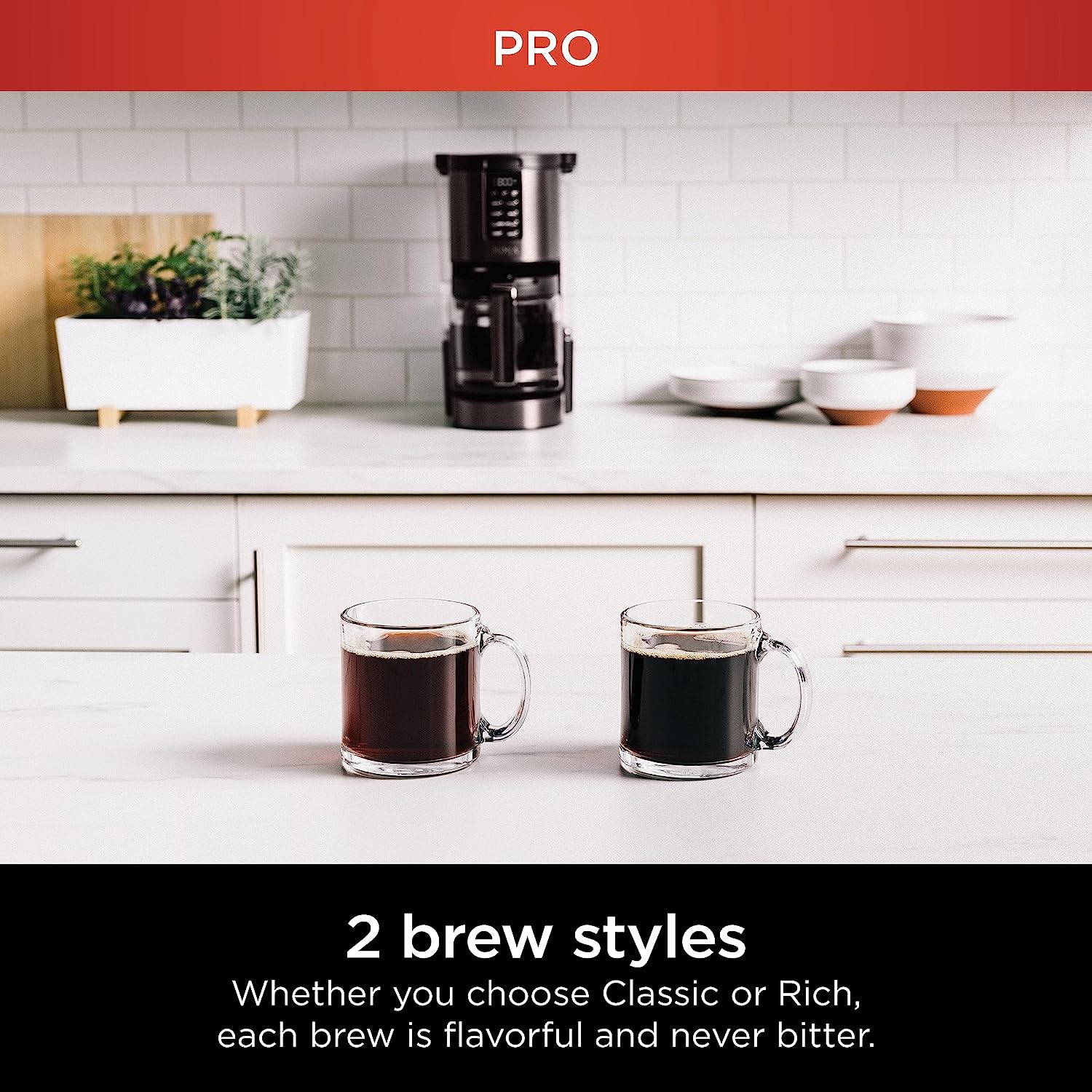 Ninja CE251 Programmable Brewer, with 12-cup Glass Carafe, Black and Stainless Steel Finish