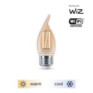 Philips 40-Watt Equivalent BA11 Smart Wi-Fi LED Tuneable White E26 Medium Light Bulb Powered by WiZ with Bluetooth (1-Pack) 567263