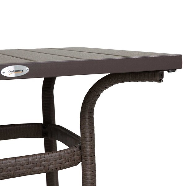 Outsunny 3piece Outdoor PE Rattan Patio Bar Table Conversation Set