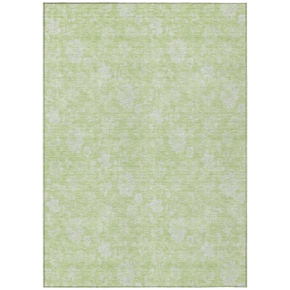 Machine Washable Indoor/ Outdoor Chantille Floral Farmhouse Rug