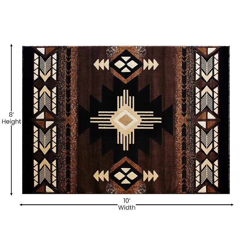 Masada Rugs Masada Rugs 8'x10' Southwest Native American Area Rug - Design C318 Chocolate