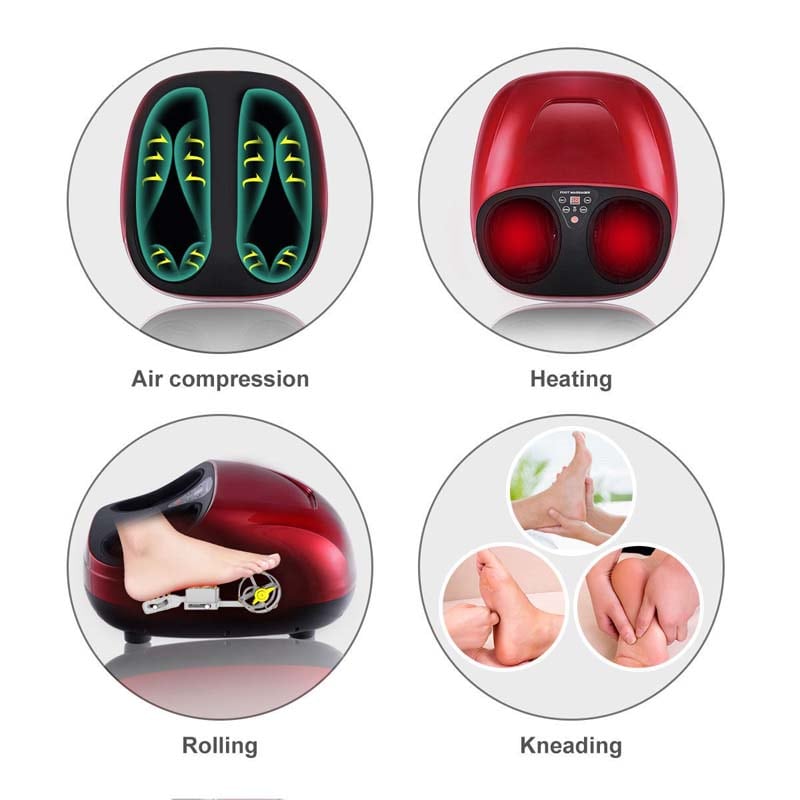 Foot Massager Machine with Heat & Remote, Shiatsu Foot Massager with Deep 3D Kneading Rolling Relieves Plantar Fasciitis