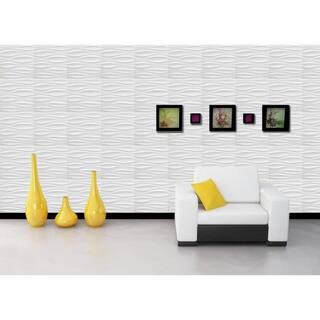 Art3d 19.7 in. x 19.7 in. White PVC 3D Wall Panels for Interior Wall Decor (12-Sheet) A10hd035