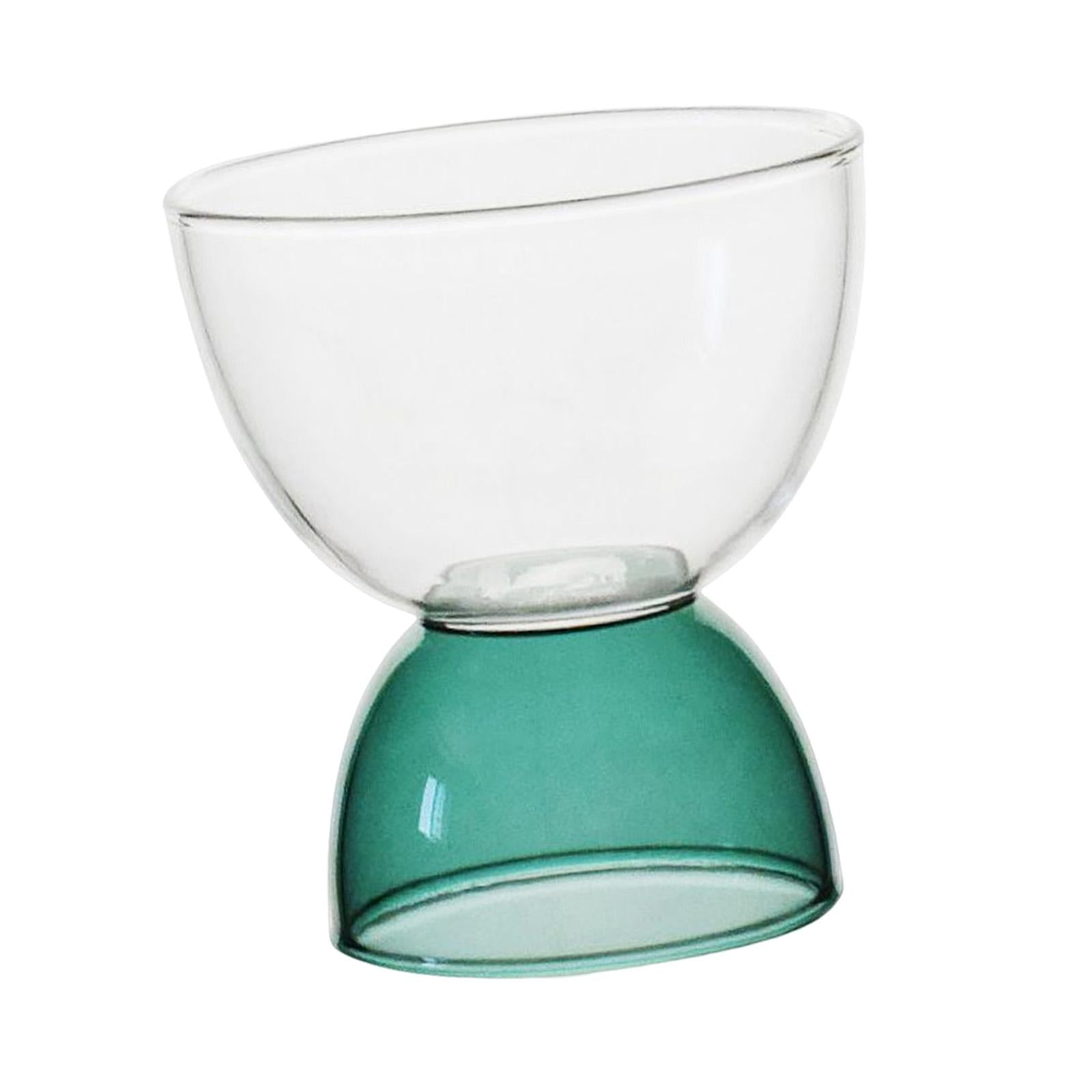 Glass Dessert Bowls Cocktail Glass Trifle Dessert Bowls Clear for Events Bar Low Green