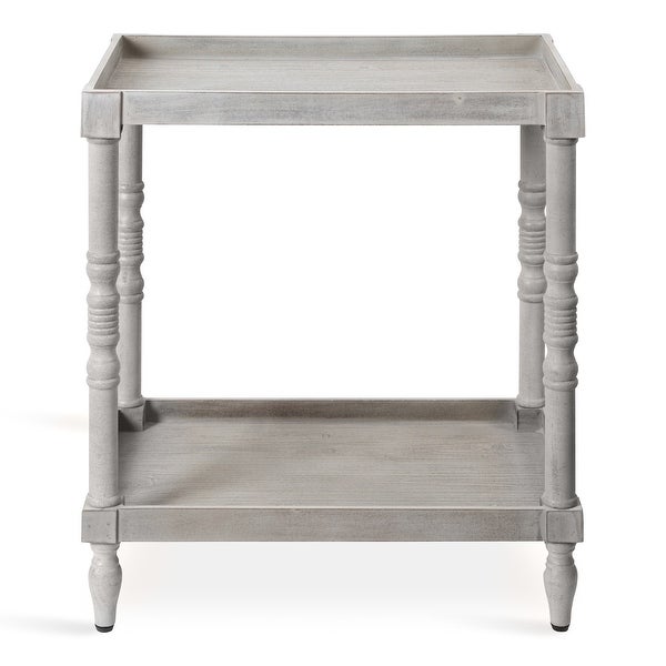 Kate and Laurel Bellport Wood Side Table with Shelf