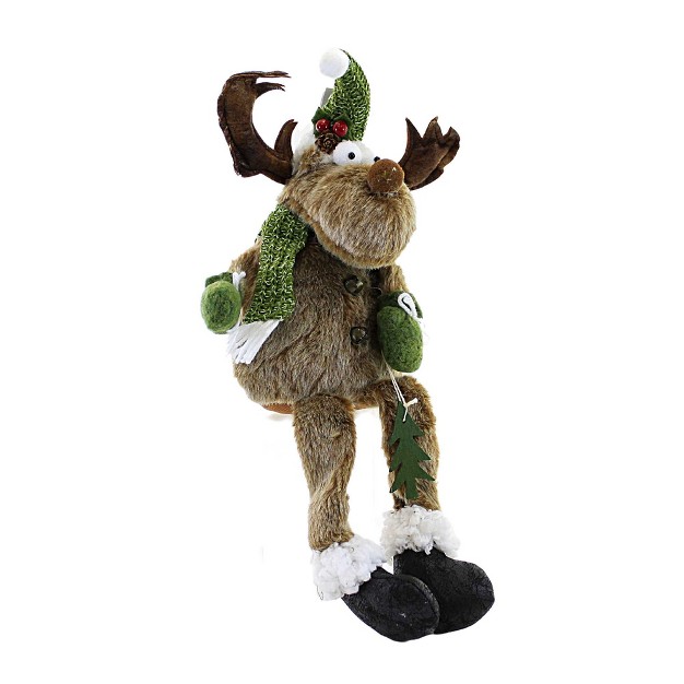 Christmas Merry Christmas Moose One Plus Christmas Moose 11 5 Inches Sitter Antlers Ex29256 Polyester Brown