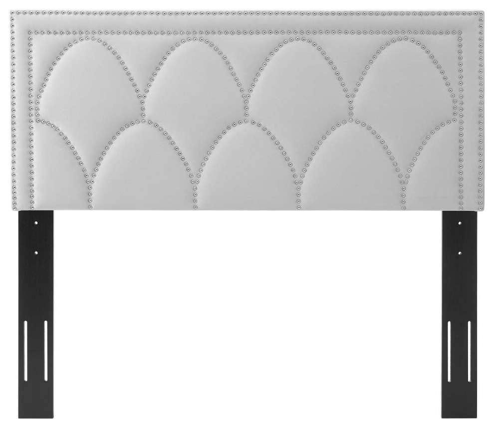 Headboard  Nailhead  Twin Size  Charcoal Gray  Velvet  Modern  Guest Suite   Modern   Headboards   by House Bound  Houzz