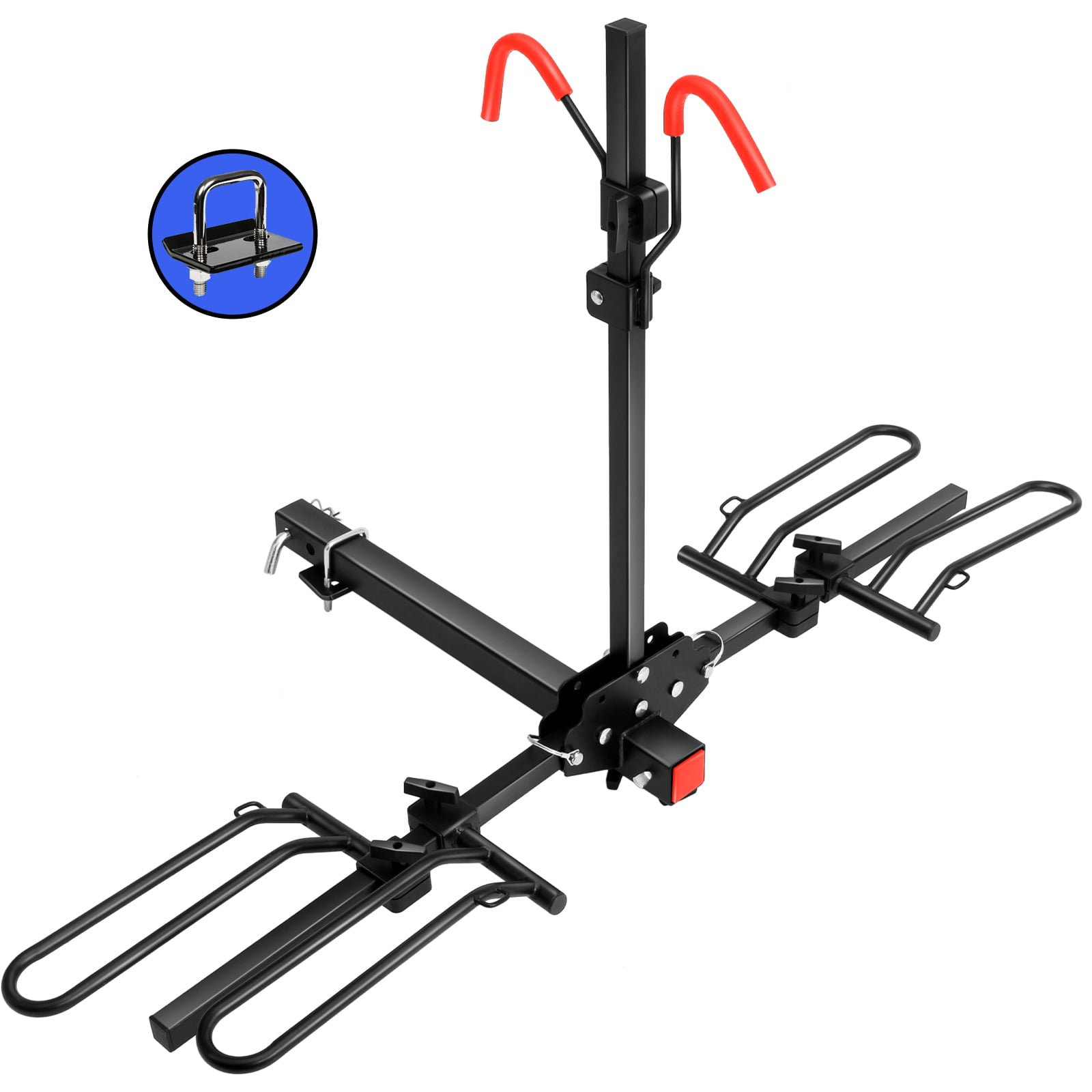 Hitch Mount Carrier Rack， Foldable Tray 2 Bike Rack fit for Cars， Trucks， SUV and Sedan with a 2