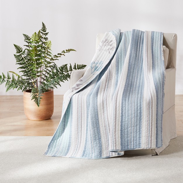 Ipanema Coastal Stripe Quilted Throw Levtex Home