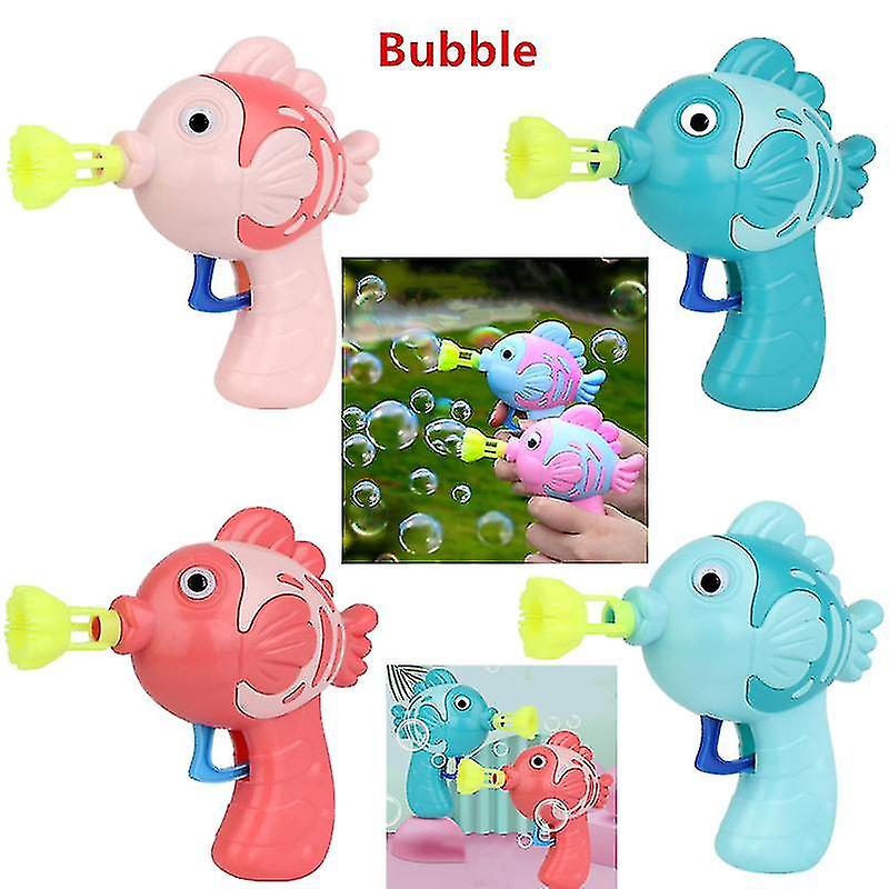 4pcs Cute Fish Soap Water Bubble Gun Bubble Blower Machine Toy For Kids Outdoor Toy Children Manual Gun Blower