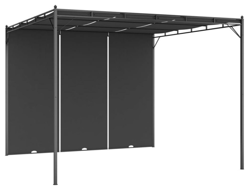 vidaXL Garden Gazebo with Side Curtain 118.1x118.1x88.6 Anthracite  47995   Contemporary   Gazebos   by BisonOffice  Houzz