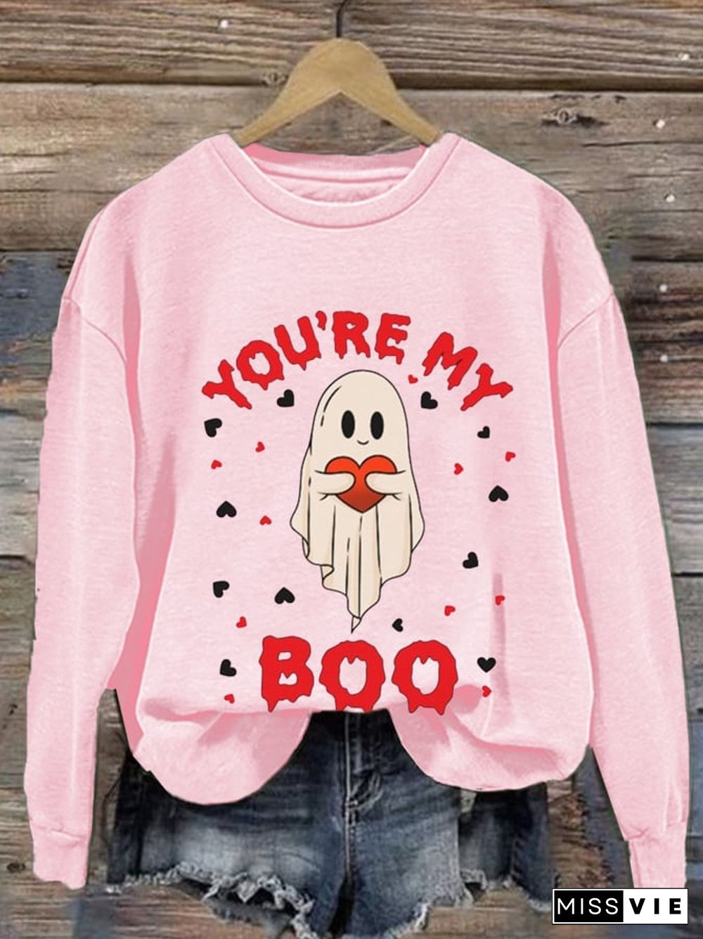 Women'S You're My Boo Halloween Print Casual Sweatshirt