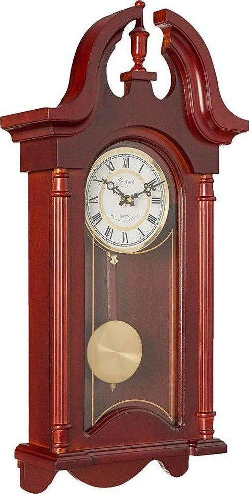 Bedford Clock Collection 26.5 Colonial Mahogany Cherry Oak Finish Chiming Wall